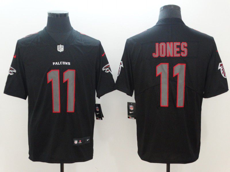 Men Atlanta Falcons #11 Jones Nike Fashion Impact Black Color Rush Limited NFL Jerseys